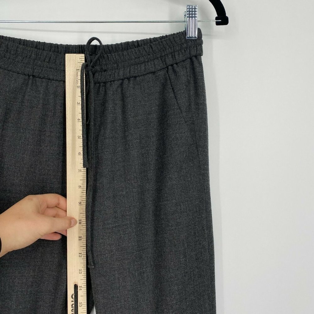 J. Crew Drapey Wool Blend Jogger Pants Women Size 2 Drawstring Stretch Crop Gray - Picture 9 of 10